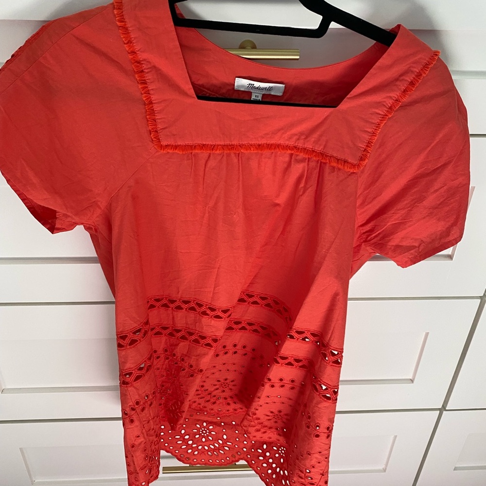 Red madewell blouse new with tags